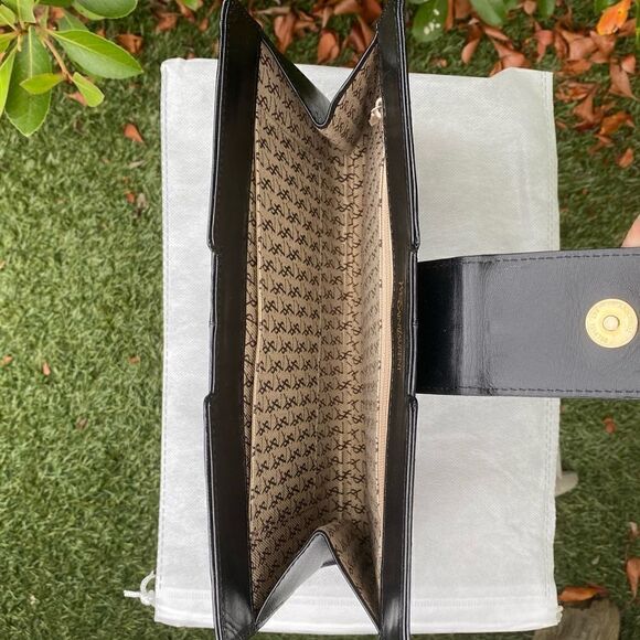 Yves Saint Laurant (YSL) Black Leather Clutch w/COA. EUC! - Picture 10 of 16